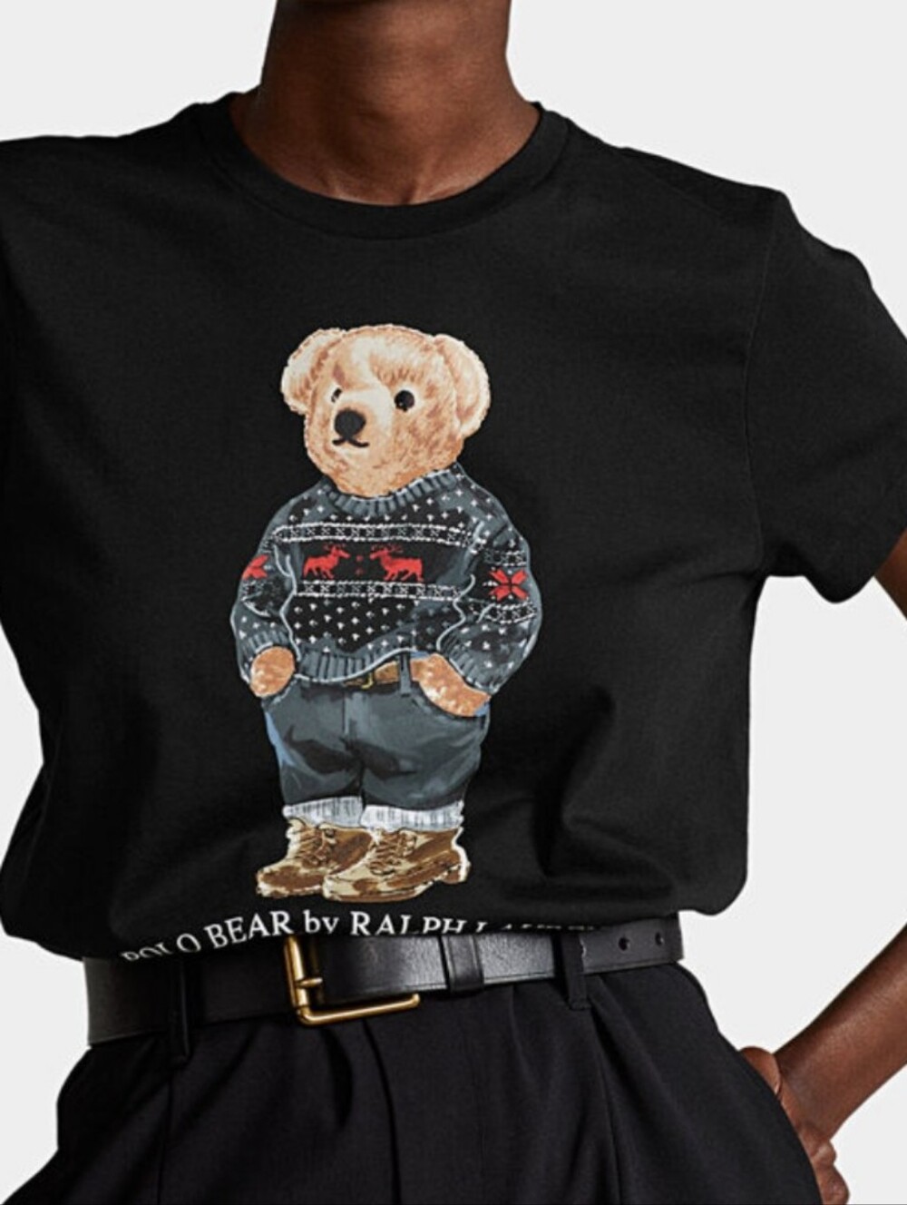 Polo by Ralph Lauren Black Crewneck Tee with Polo Bear Graphic